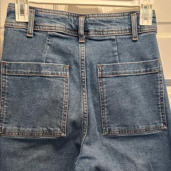 Zara NWOT Denim Flare Wide-Leg Jeans - Picture 4 of 5